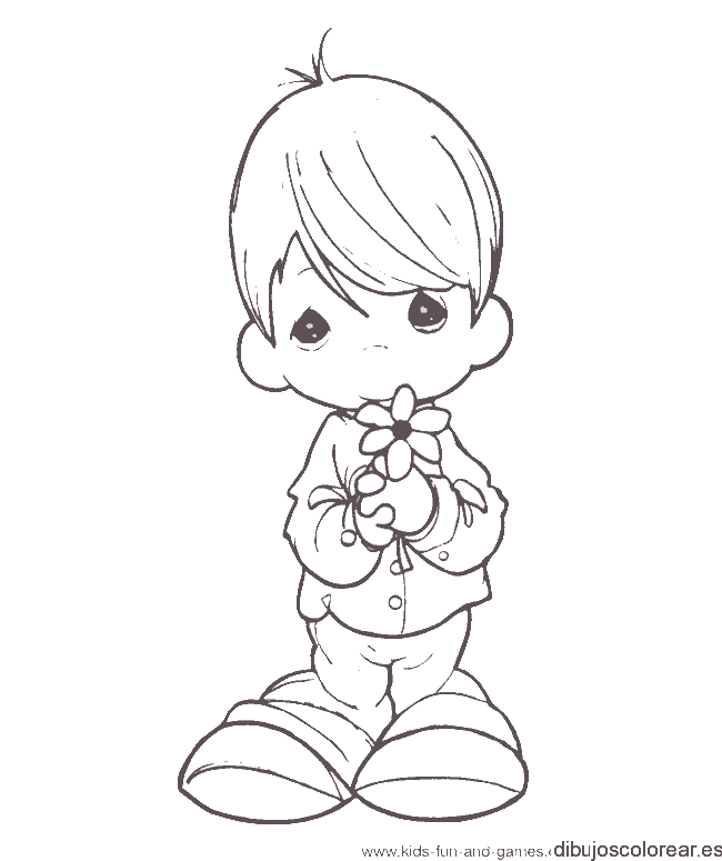 Dibujo de un niño con una flor