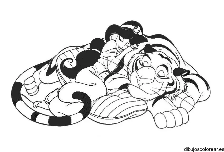 Dibujo de jasmin y su mascota 