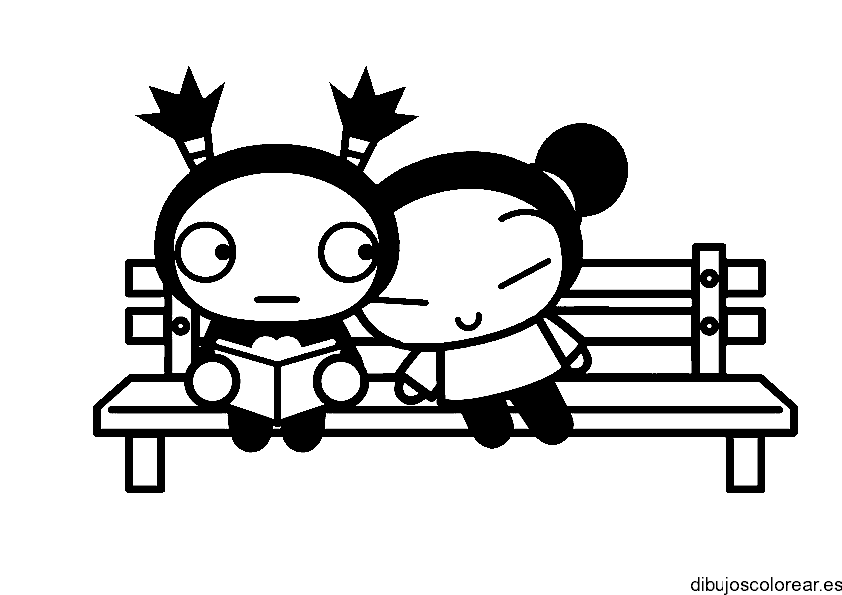 Dibujo de Pucca en el parque