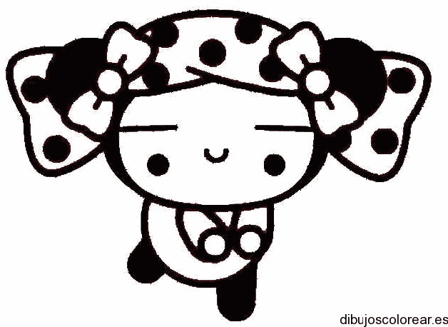 Dibujo de Pucca con moños