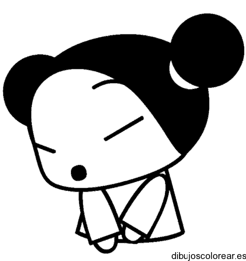 Dibujo de Pucca sonriendo