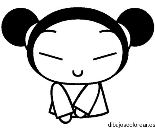 Dibujo del rostro de Pucca