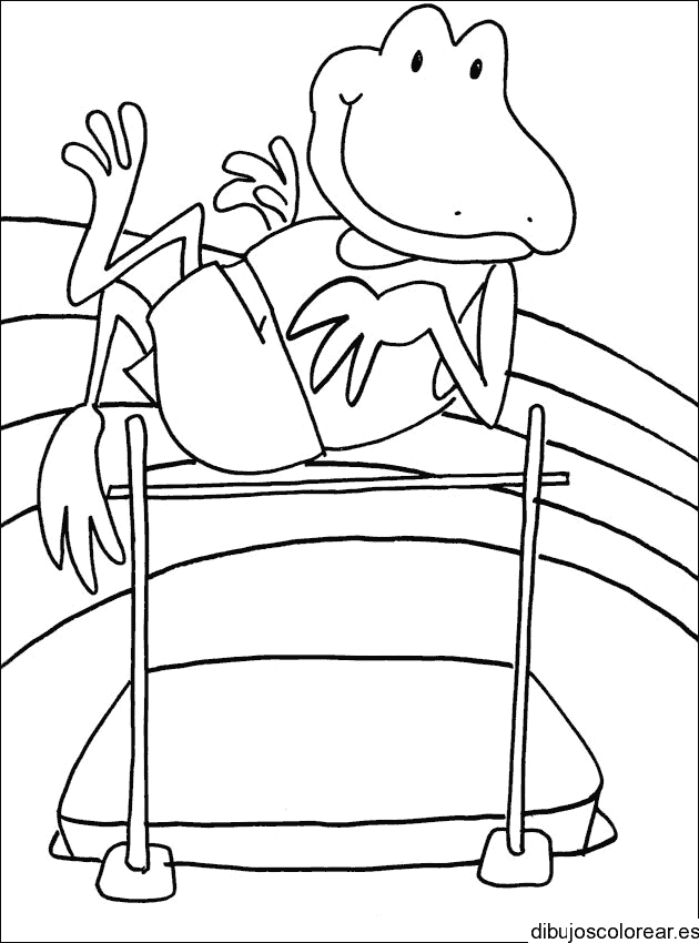 Dibujo de una rana en un cochecito