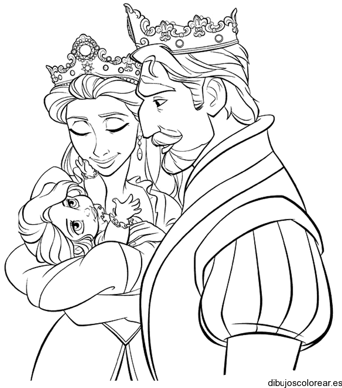 Dibujo de los padres de rapunzel 