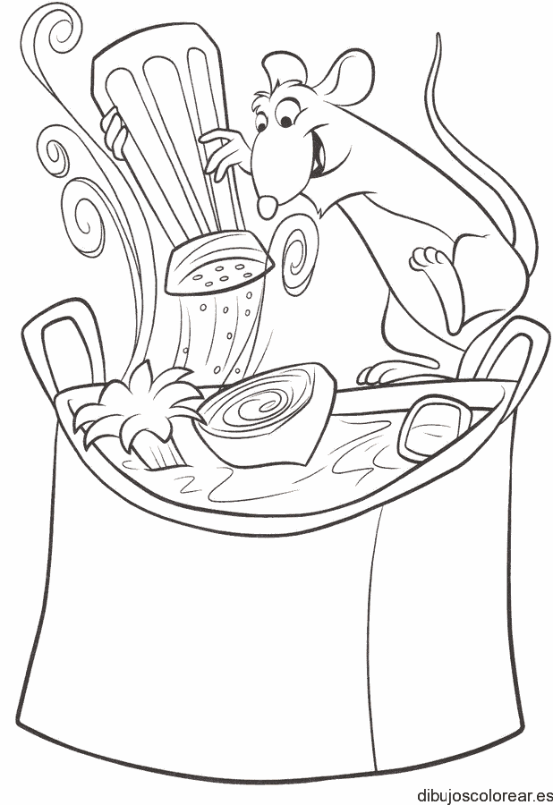 Dibujo de Remy cocinando