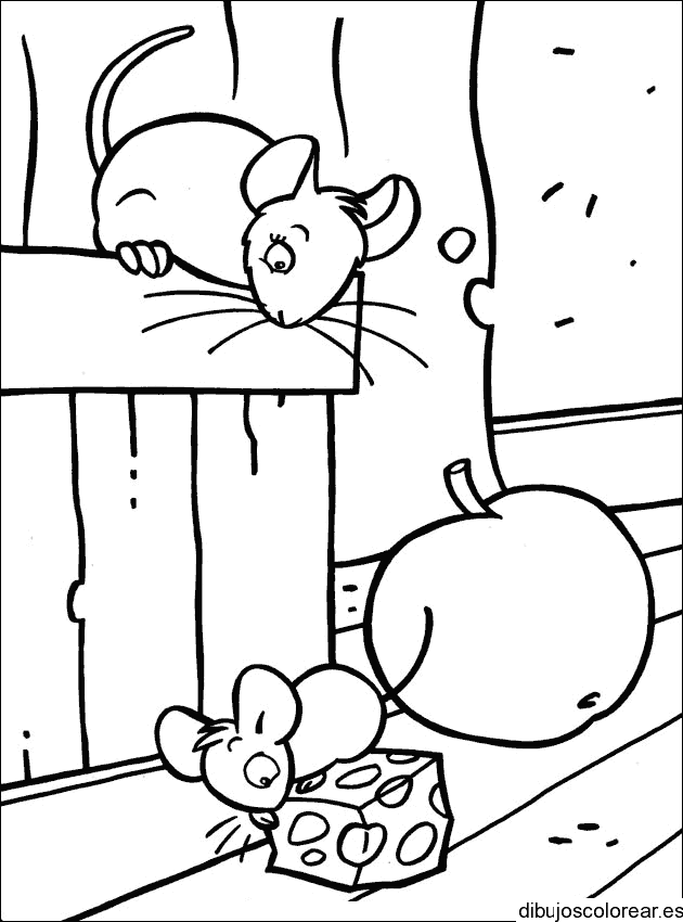 Dibujo de ratones jugando