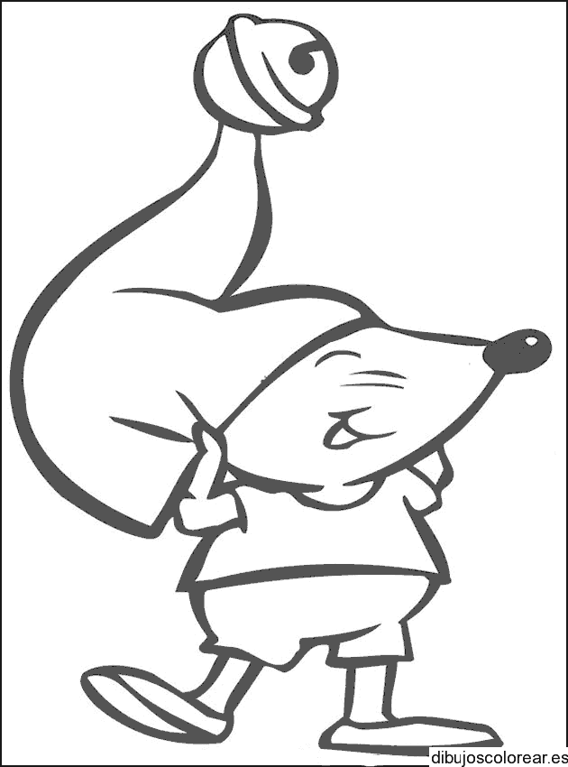 Dibujo de un ratón con gorro