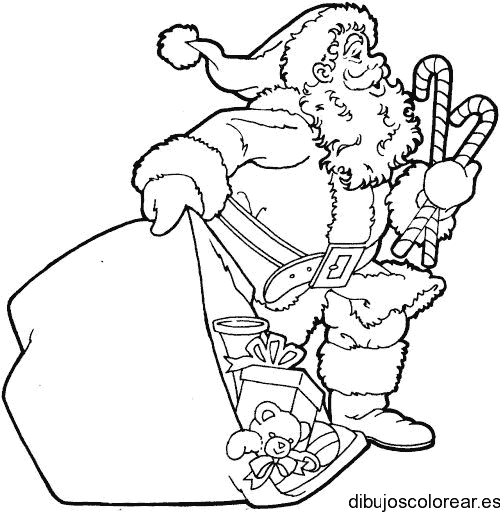 Dibujo de Santa Claus y regalos
