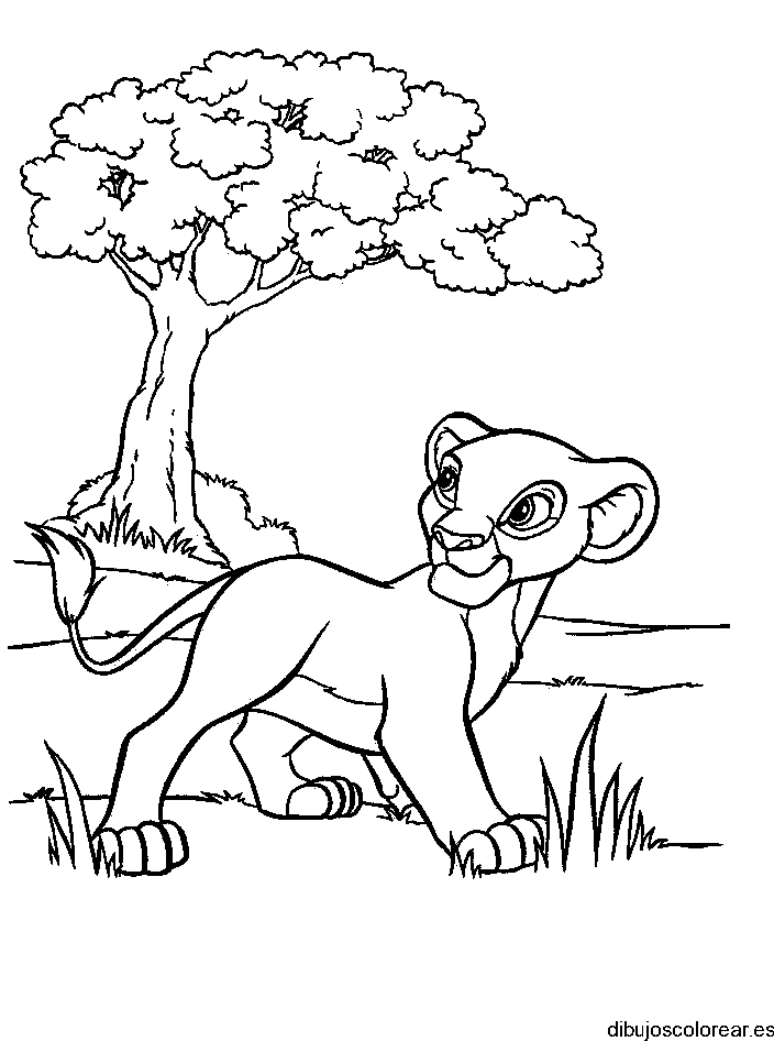 Dibujo de Simba de paseo
