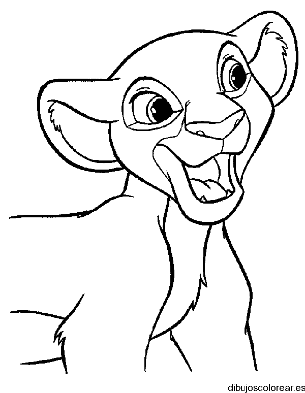 Dibujo de Simba sonriendo
