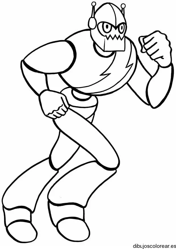 Dibujo de un robot listo a la batalla 