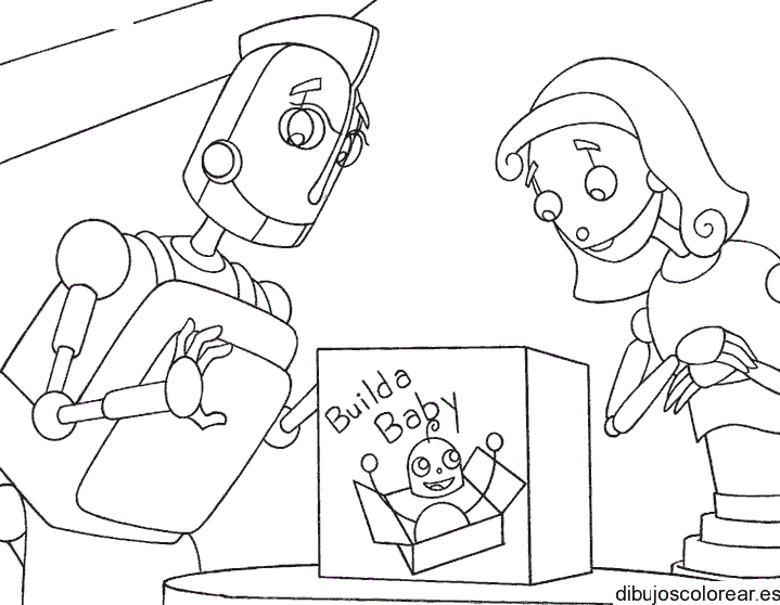 Dibujo de una pareja de robots 