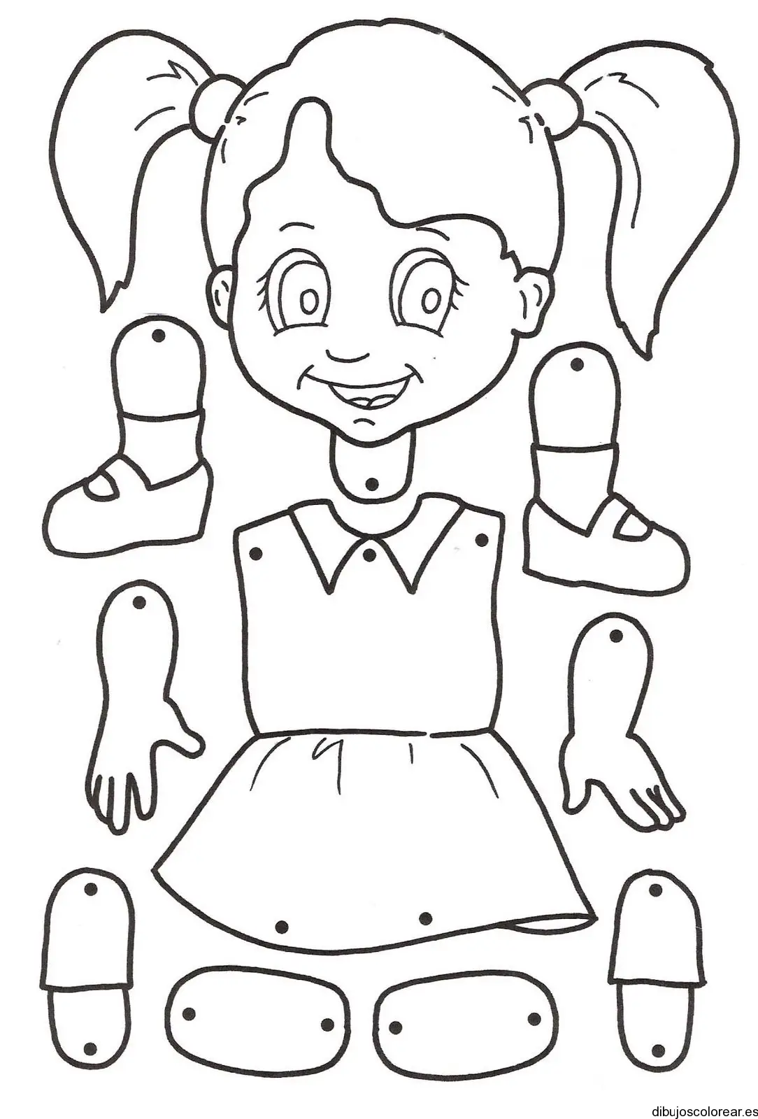 Dibujo de rompecabezas de un niña 