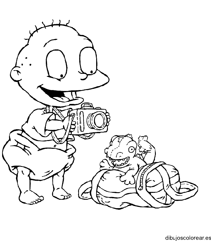 Dibujo de bebe con una cámara