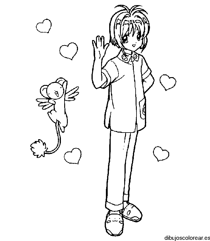 Dibujo de Sakura saludando