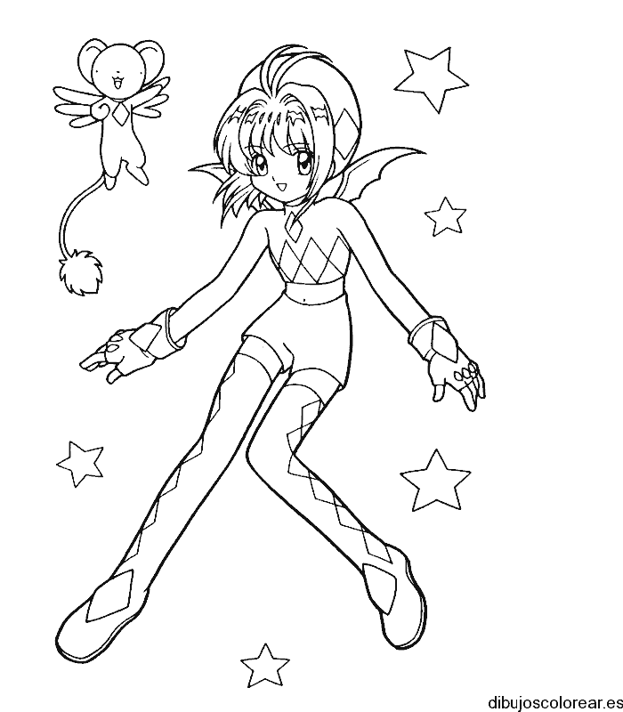 Dibujo de Sakura con estrellas