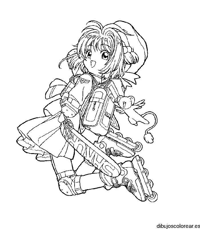 Dibujo de Sakura patinando