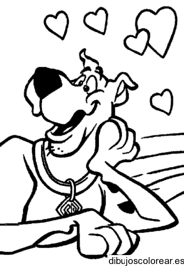 Dibujo de Scooby Doo enamorado