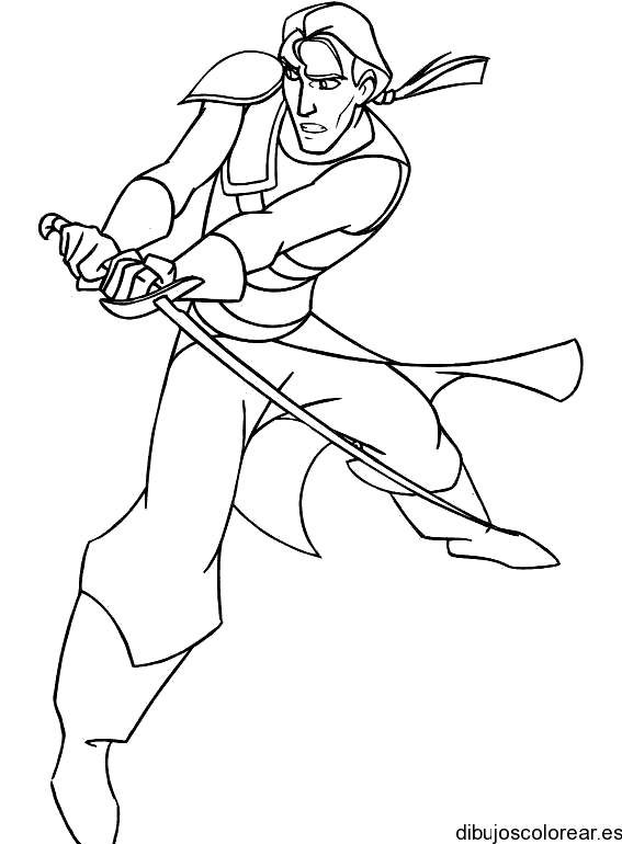 Dibujo de un espadachín