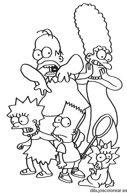 Dibujo de la familia Simpson