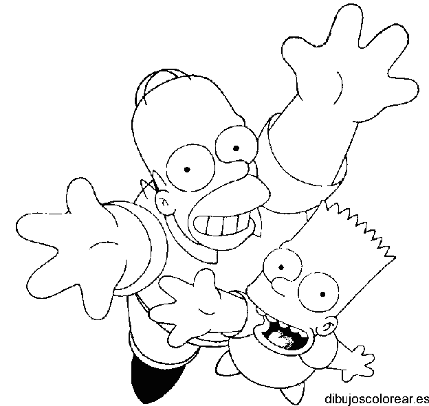 Dibujo de Bart y Homero Simpson