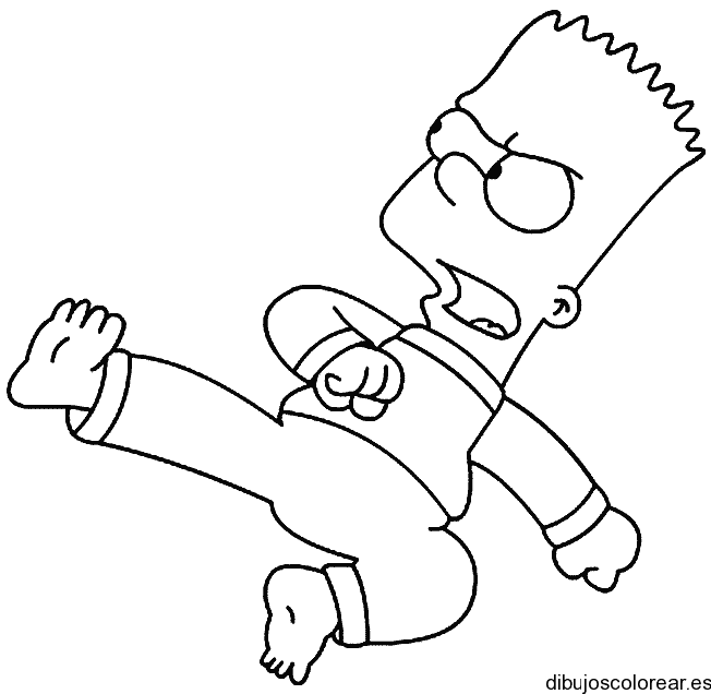 Dibujo de Bart Simpson karateka