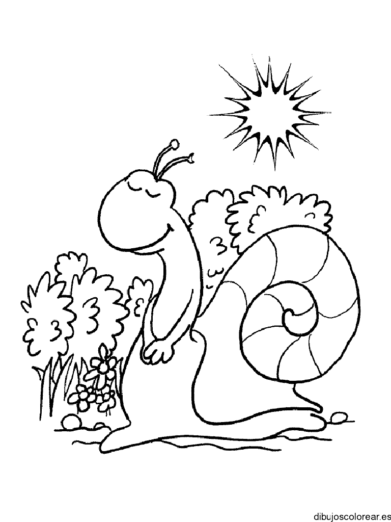 Dibujo de un caracol muy sonriente 