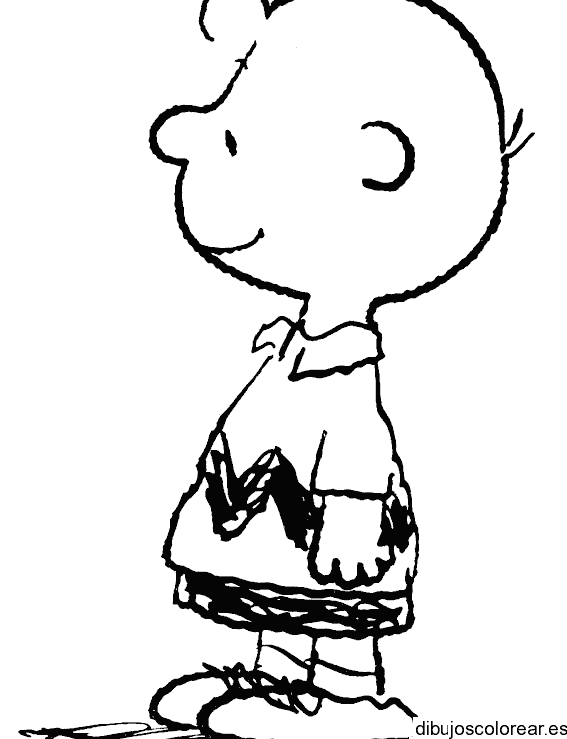 Dibujo de Charlie Brown sonriendo