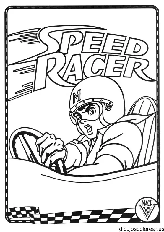 Dibujo de Speed Racer conduciendo