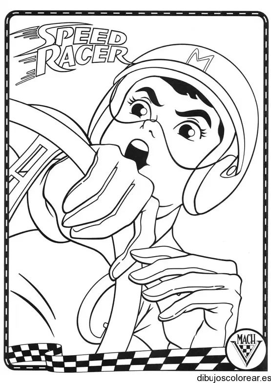 Dibujo de Speed Racer con casco