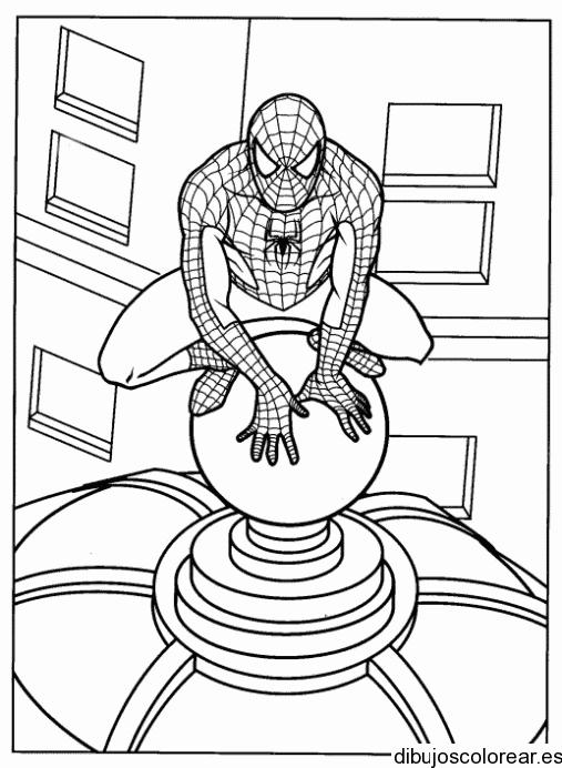 Dibujo de Spiderman en un domo