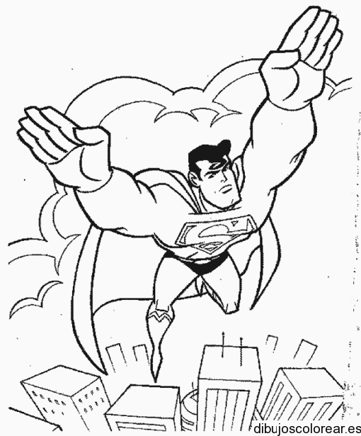 Dibujo de Supermán volando