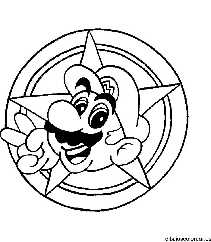 Dibujo de SuperMario Bross en una rueda