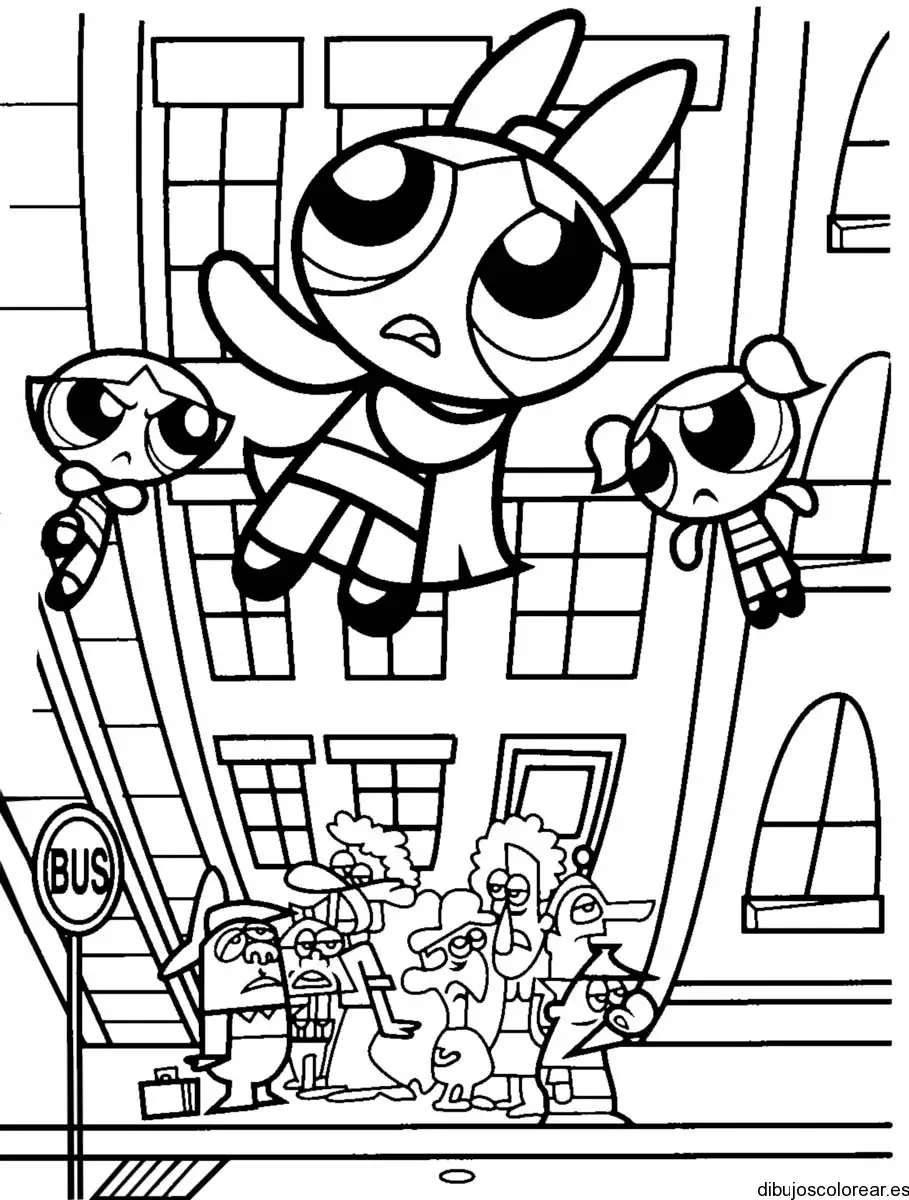 Dibujo de Supernenas volando