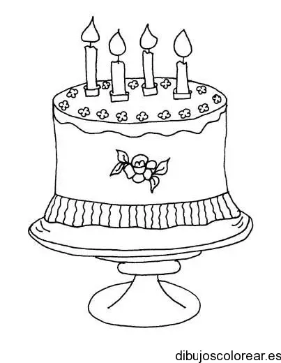 Dibujo de un pastel de cumpleaños 