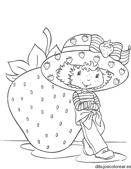 Dibujo de Fresita con una fresa