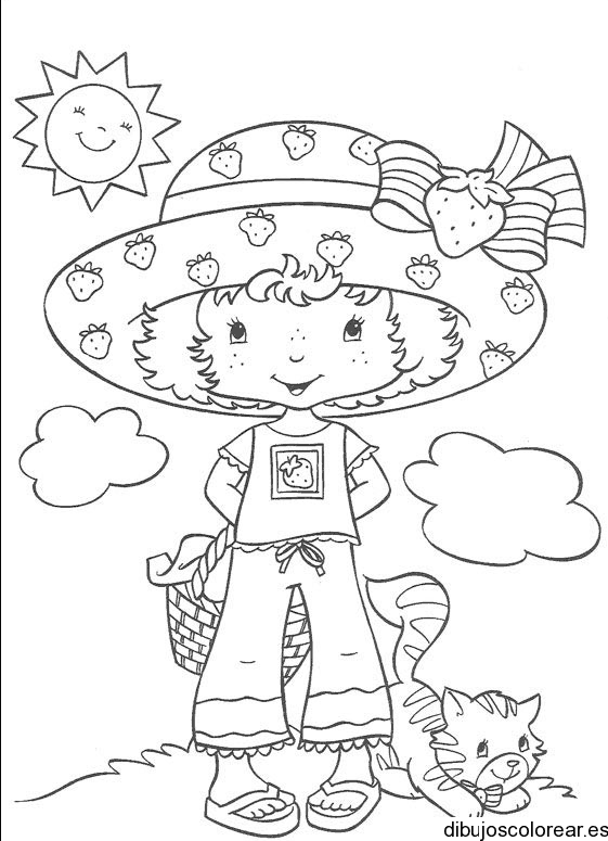 Dibujo de Fresita en el campo