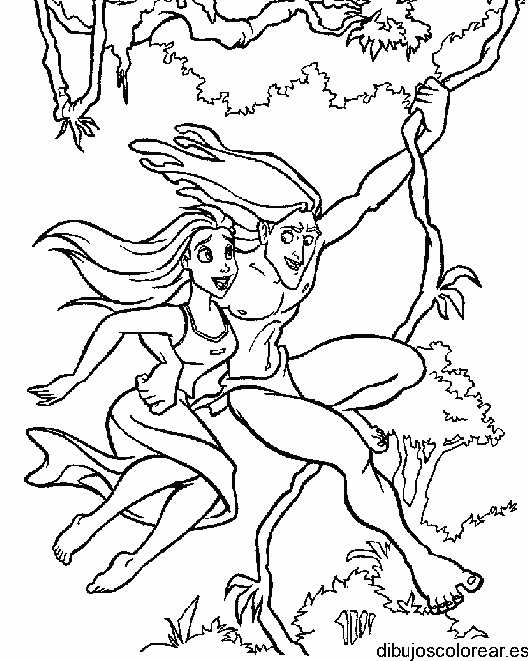 Dibujo de Tarzán y Jane
