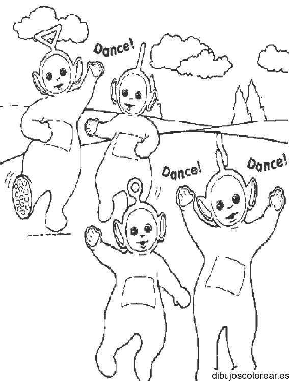 Dibujo de los teletubies bailando