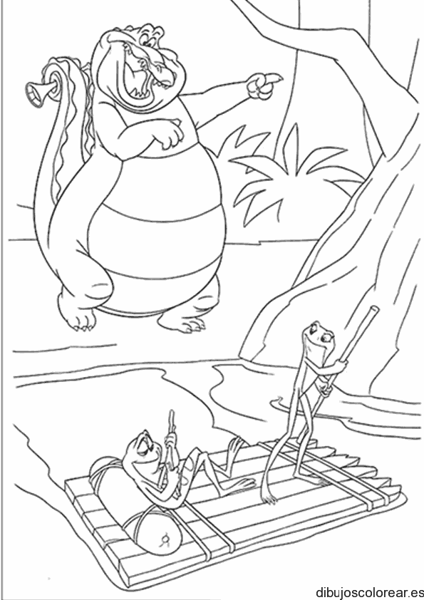 Dibujo de un lagarto y un sapo