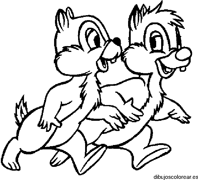 Dibujo de las ardillas de paseo