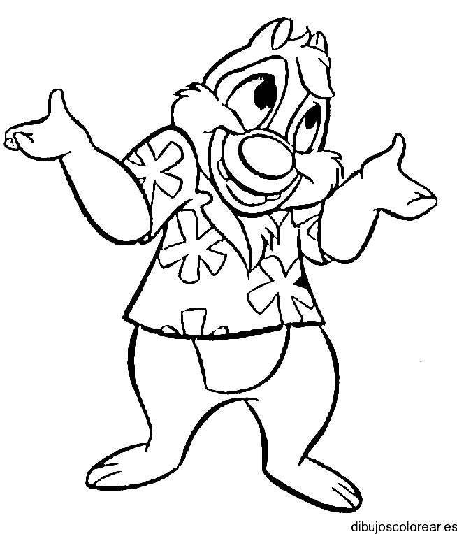 Dibujo de una ardilla con camisa