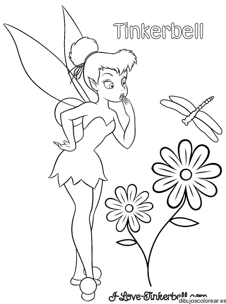Dibujo de Campanita con libelula