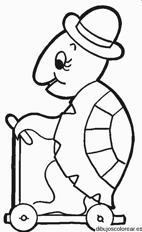 Dibujo de una tortuga con sombrero