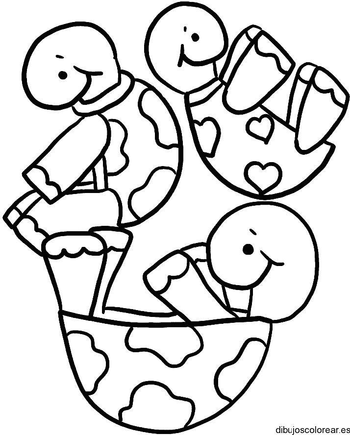Dibujo de tortugas jugando