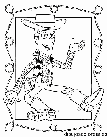 Dibujo de Woody en un marco