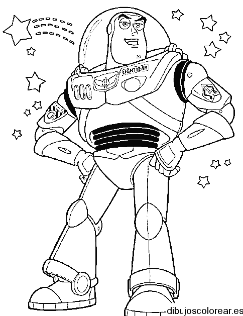 Dibujo de Buzz Lightyear con estrellas