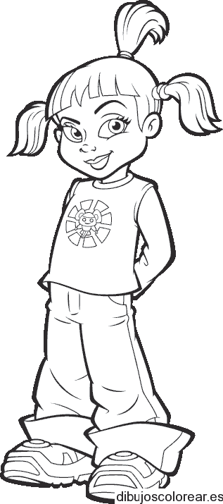 Dibujo de niña sonriendo