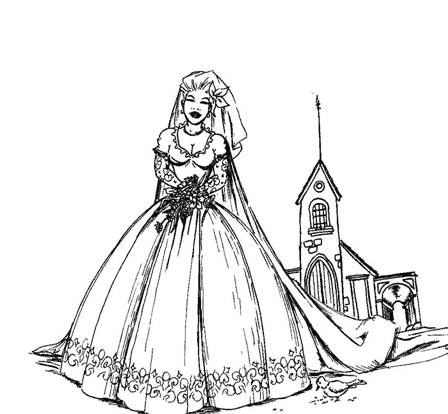 Dibujo de una novia