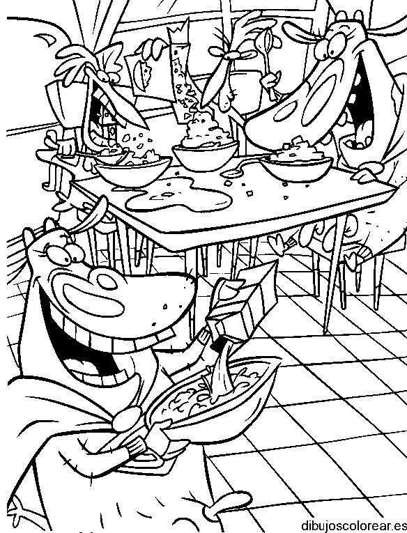 Dibujo de vacas en el comedor